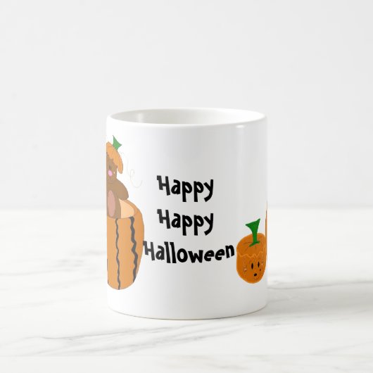 かぼちゃの格好をしたクマ コーヒーマグカップ (中央)