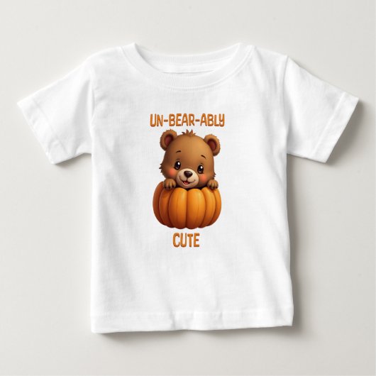 かぼちゃの秋にかわいいクマ ベビーTシャツ (正面)