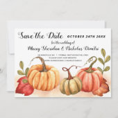 かぼちゃの秋の結婚式 Save the Date カード (正面)