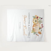 かぼちゃの背景、秋の性別発表背景 タペストリー (正面(横))