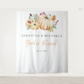 かぼちゃの背景、秋の性別発表背景 タペストリー (正面)