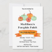 かぼちゃの誕生日招待状 招待状 (正面)