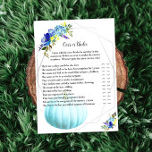 かぼちゃの赤ちゃんシャワーの上または下 |青 招待状