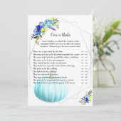 かぼちゃの赤ちゃんシャワーの上または下 |青 招待状 (スタンド正面)