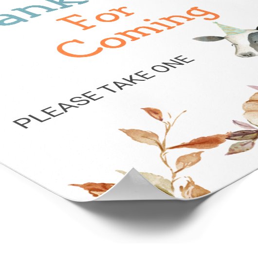 かぼちゃの農場の動物トラクター ご来場ありがとうございました ポスター (角)