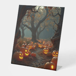 かぼちゃの道を歩く 台座サイン