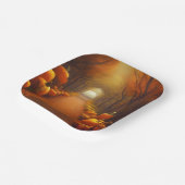 かぼちゃの道美しい秋のシーン ペーパープレート (傾斜あり)