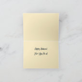 かぼちゃの頭のハロウィンカードを持つ猫 カード (内部)