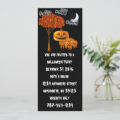 かぼちゃの頭のハロウィンパーティーの招待状 招待状 (スタンド正面)