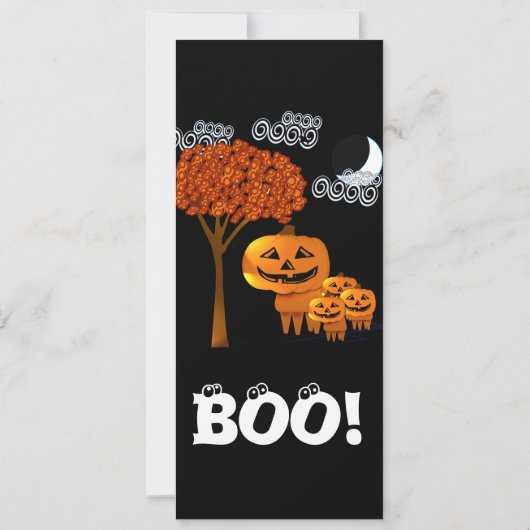 かぼちゃの頭のハロウィンパーティーの招待状 招待状 (裏面)