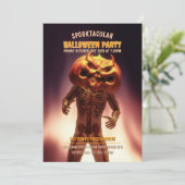 かぼちゃの頭の衣装。ハローウィンパーティ 招待状 (スタンド正面)