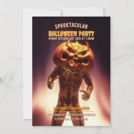 かぼちゃの頭の衣装。ハローウィンパーティ 招待状