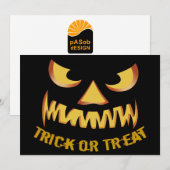 かぼちゃの顔でトリックオアトリート 招待状 (正面/裏面)