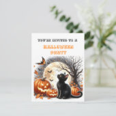 かぼちゃの黒猫の子供たちのハロウィンパーティーの招待状 (スタンド正面)