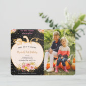 かぼちゃの1歳誕生日写真招待状 招待状 (スタンド正面)