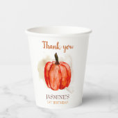 かぼちゃの1歳誕生日感謝祭 オータム ハロウィン 紙コップ (正面)