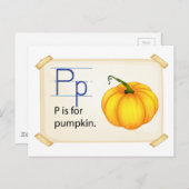 かぼちゃのP文字 ポストカード (正面/裏面)