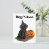 かぼちゃはがき付き魔猫 ポストカード (スタンド正面)