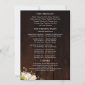 かぼちゃひまわり秋の結婚式式プログラム 招待状 (裏面)