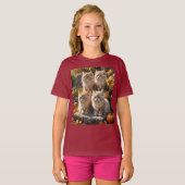 かぼちゃやラムを使ったふわふわした秋の子猫4匹 Tシャツ (正面フル)