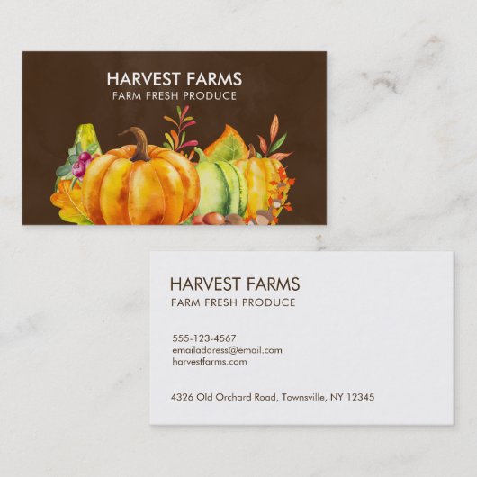 かぼちゃや葉野菜を収穫する 名刺 (正面/裏面)