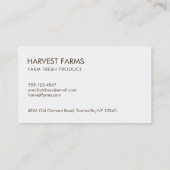 かぼちゃや葉野菜を収穫する 名刺 (裏面)