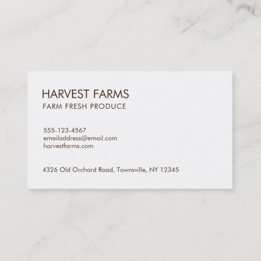 かぼちゃや葉野菜を収穫する 名刺 (裏面)