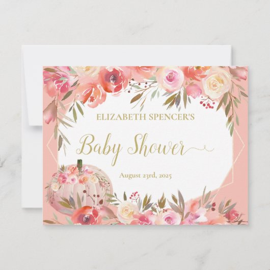 かぼちゃをエレガント推理するゲーム赤ちゃんシャワーゲーム 招待状 (裏面)