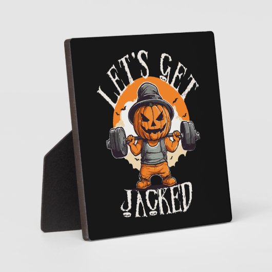 かぼちゃをジャック・オ・ランタンにジャックおもしろい フォトプラーク (正面)