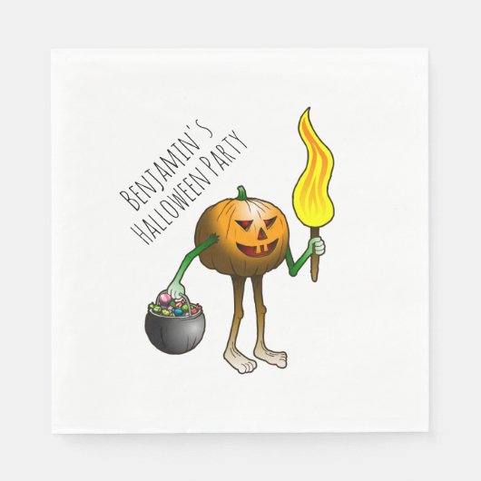 かぼちゃをトリックまたは処理する スタンダードランチョンナプキン (正面)
