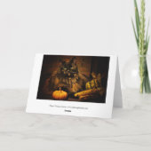 かぼちゃを使ったかわいい猫 – 感謝祭！ シーズンカード (裏面)