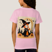 かぼちゃを抱えた愛らしい魔女 Tシャツ (裏面)