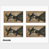 かぼちゃを抱えている魔女 長方形シール (シート)