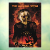 かぼちゃを持った邪悪な魔女。ハロウィン ウィンドウサイン (シート3)