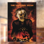 かぼちゃを持った邪悪な魔女。ハロウィン ウィンドウサイン (シート2)