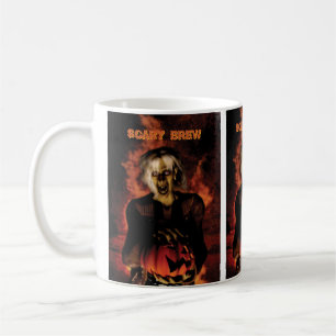かぼちゃを持った邪悪な魔女。ハロウィン コーヒーマグカップ
