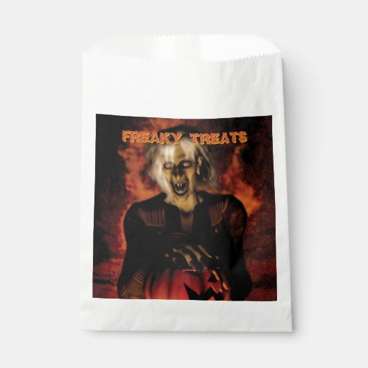 かぼちゃを持った邪悪な魔女。ハロウィン フェイバーバッグ (正面)