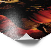 かぼちゃを持った邪悪な魔女。ハロウィン フォトプリント (角)