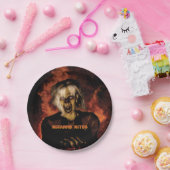 かぼちゃを持った邪悪な魔女。ハロウィン ペーパープレート (パーティー)