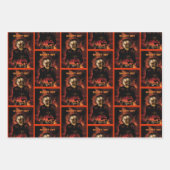 かぼちゃを持った邪悪な魔女。ハロウィン ラッピングペーパーシート (正面3)