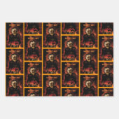 かぼちゃを持った邪悪な魔女。ハロウィン ラッピングペーパーシート (正面2)