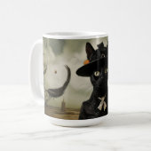 かぼちゃを持つ魔女猫 コーヒーマグカップ (正面左)