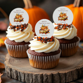 かぼちゃエレガント素朴感謝祭 ラウンドシール