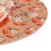 かぼちゃオレンジ秋フローラ格子秋 カッティングボード (角)