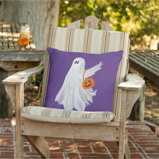 かぼちゃキャンディバケットによるトリックまたは処理幽霊 アウトドアクッション (椅子)