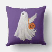 かぼちゃキャンディバケットによるトリックまたは処理幽霊 アウトドアクッション (裏面)