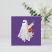 かぼちゃキャンディバケットによるトリックまたは処理幽霊 カード (スタンド正面)