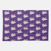 かぼちゃキャンディバケットによるトリックまたは処理幽霊 キッチンタオル (横)