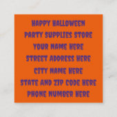 かぼちゃキャンディバケットによるトリックまたは処理幽霊 スクエア名刺 (裏面)