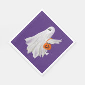 かぼちゃキャンディバケットによるトリックまたは処理幽霊 スタンダードランチョンナプキン (角)